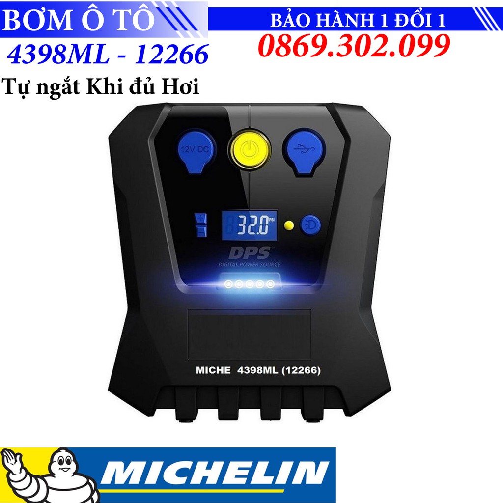 Bơm lốp cứu hộ mini cho xe hơi Michelin 12266/4398ML dùng điện 12v