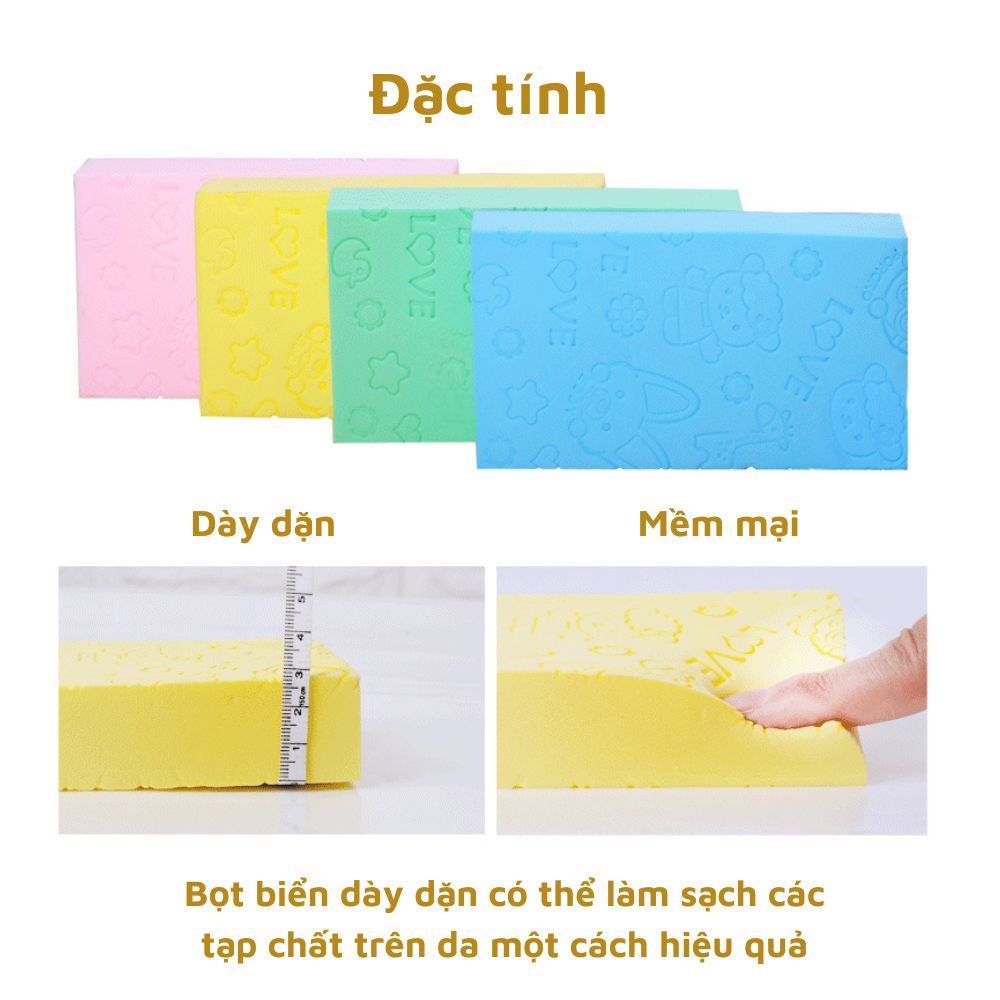 Mút bông tắm bọt biển tẩy tế bào chết làm sạch da dùng được cho da nhạy cảm