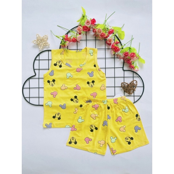 NT034 Bộ hè sát nách, ba lỗ thun lạnh Minky Mom in hoạ tiết tràn viền cho bé trai, bé gái
