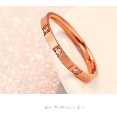 Nhẫn Titan Viền Đá Hàng Thiết Kế (16mm,18mm)