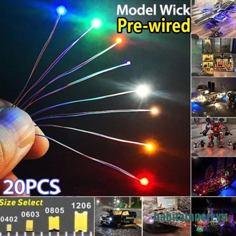 Ht & VN❤Bộ 20 Đèn LED Điốt Trước SMD 0402# 0603# 0805#