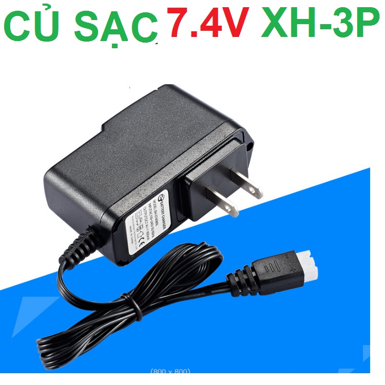 Củ sạc pin 2S 7.4V đầu nối XH-3P (3 chân) dùng sạc pin cho xe mô hình điều khiển đồ chơi trẻ em