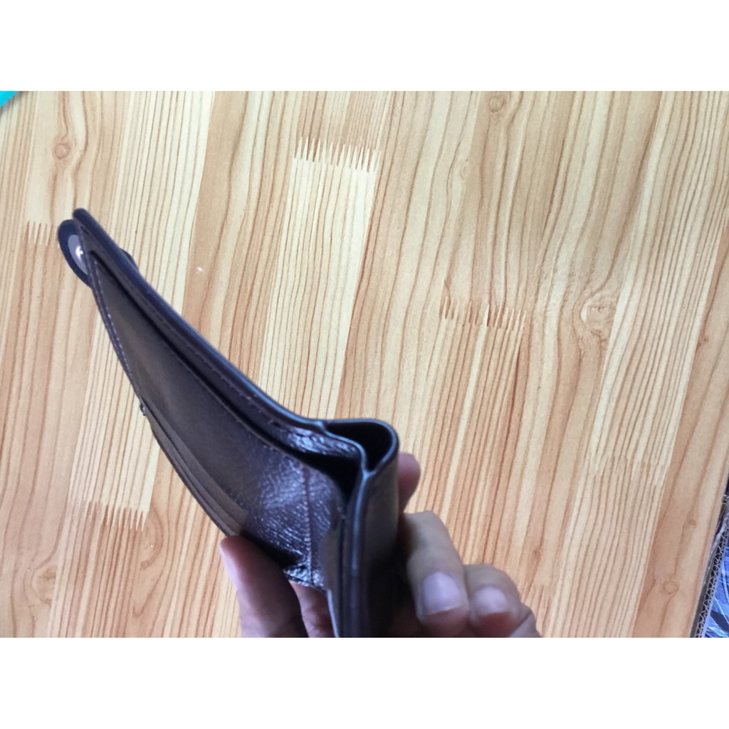 Ví da nam ngang bỏ túi nhiều ngăn có dây kéo và nút cài - N6571