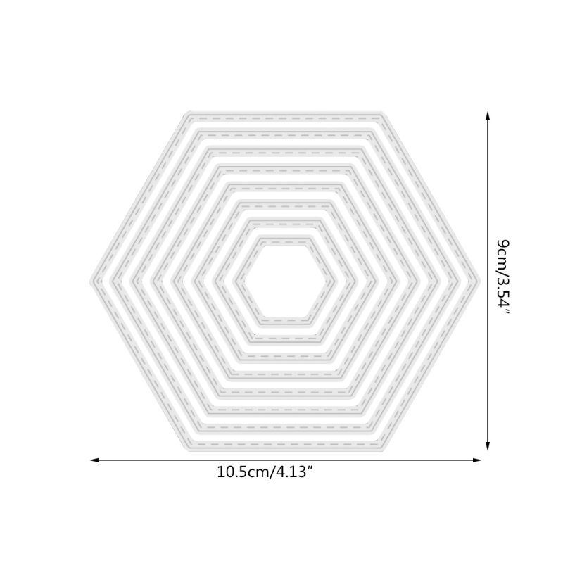 Whi Nested Hexagon Frame Metal Cutting Die for Creative Paper Art Craft Cutting Temp