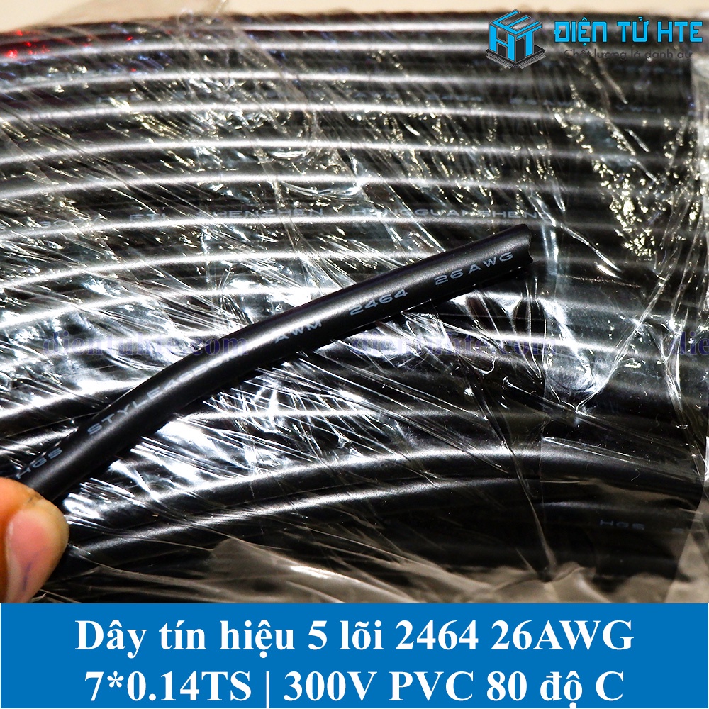 Dây tín hiệu 5 lõi 2464 26AWG 7*0.14TS vỏ PVC 80 độ OD 4.2mm