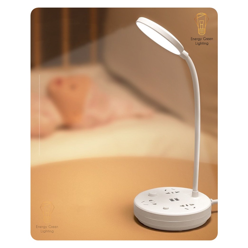 Ổ Cắm Điện Thông Minh Energy Green Lighting Kiêm Đèn Bàn OD-324 - Tích Hợp  Chiếu Sáng - Bảo Hành 12 Tháng