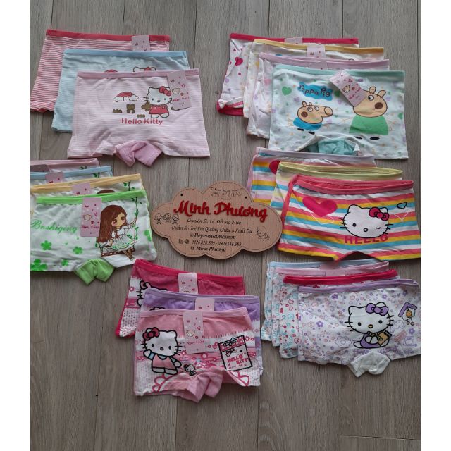 Set 3 quần lót đùi,chíp đùi cao cấp bé gái chất cotton