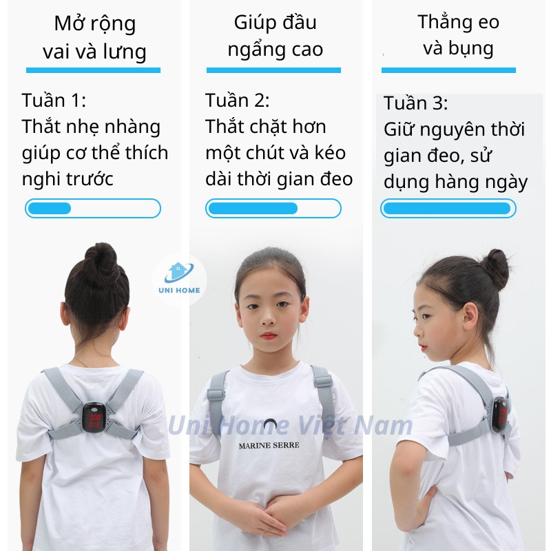 Đai chống gù lưng SMART POSE điều chỉnh tư thế thông minh, cảm biến báo rung, đếm số lần ngồi sai - Bảo hành 06 tháng