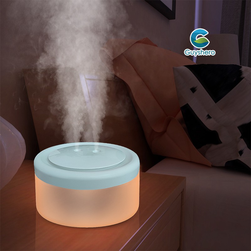 1200ml Double Spray humidifier máy phun sương, phun sương tạo ẩm, đèn ngủ led màu ấm