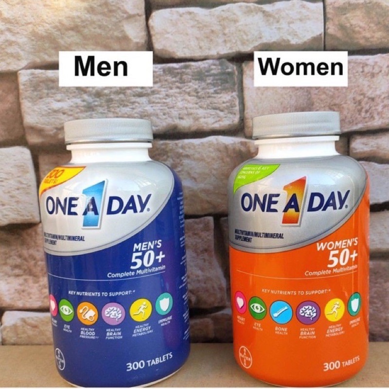 300 Viên uống One a day Men's , Women's 50+ Hàng Mỹ - Bổ sung vitamin tổng hợp men women