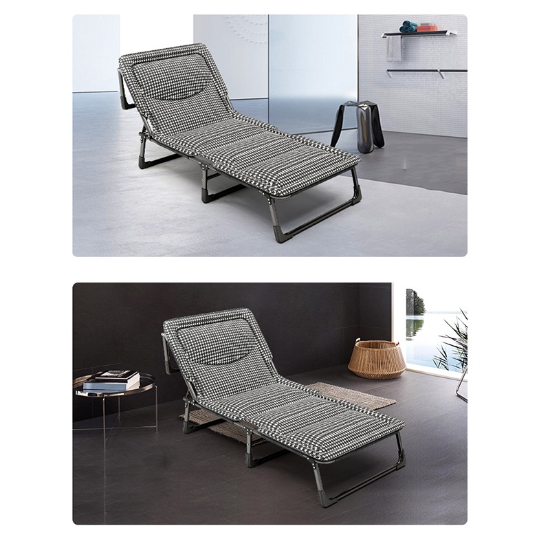 Giường Xếp Gấp Gọn Văn Phòng Và Gia Đình Có Đệm Cao Cấp Nằm Thư Giãn Khung Hợp Kim Chịu Lực