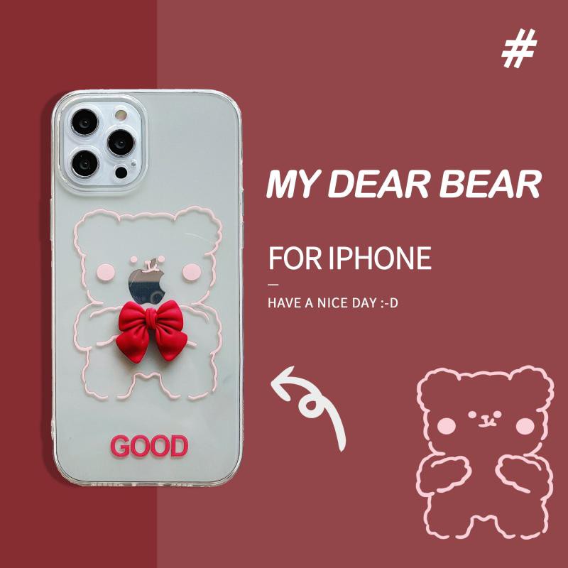 Hoạt Hình Ốp Điện Thoại Silicon Trong Suốt Hình Gấu Gắn Nơ Xinh Xắn Dành Cho Oppo A57 K1 Renoz Silicone | BigBuy360 - bigbuy360.vn