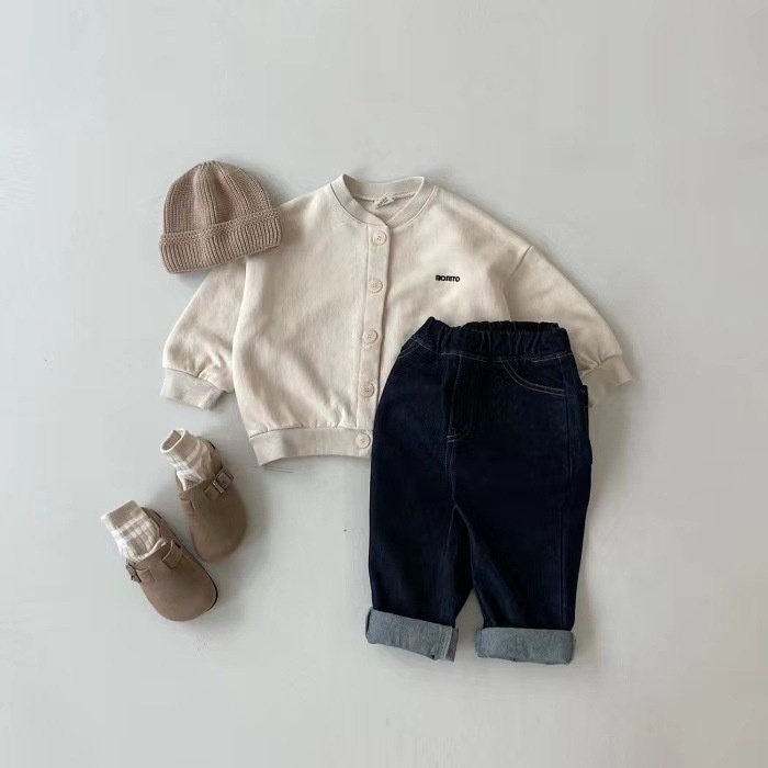 Áo Khoác Cardigan Tay Dài Thêu Chữ CX4A Thời Trang Xuân Thu Cho Bé Trai Và Gái