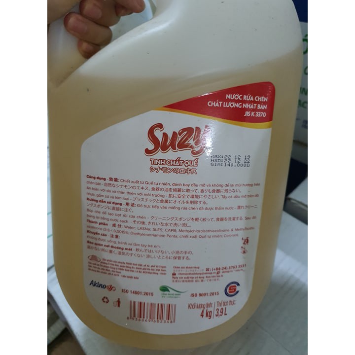 Nước lau sàn SUZY 4L SẠCH KHUẨN, KHÔ NHANH, AN TOÀN - thành phần HỮU CƠ, chất lượng NHẬT BẢN