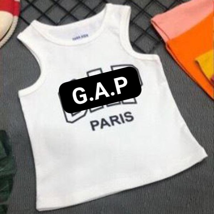 Áo thun sát nách in chữ G*A*P thể thao thời trang cho bé