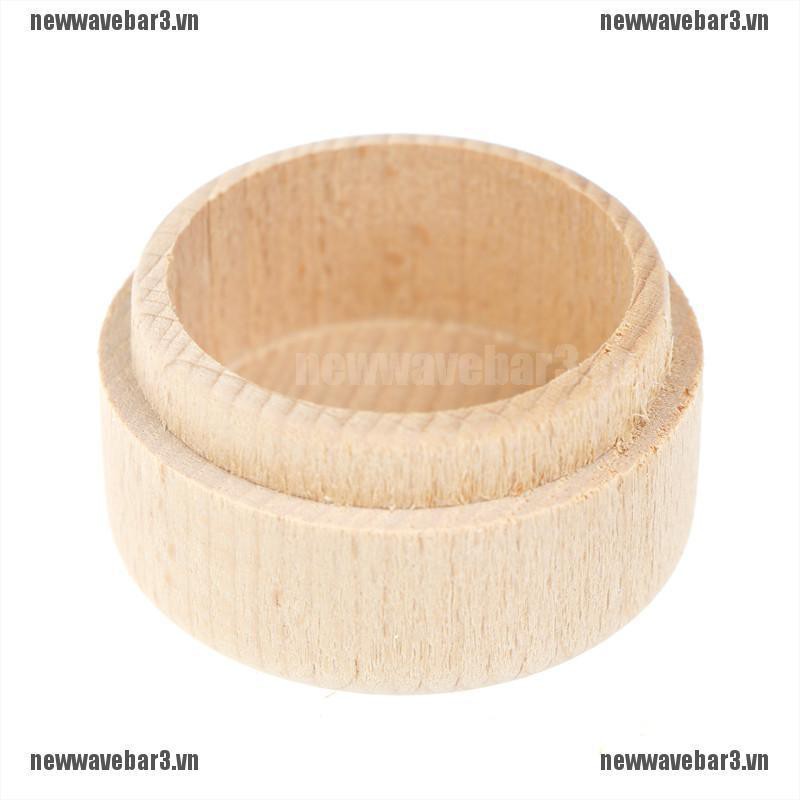 Set 3 Hộp Gỗ Tròn Đựng Nhẫn Cưới