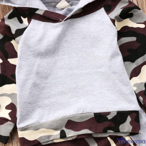 Bộ áo hoodie và quần dài hoạ tiết lính dành cho bé sơ sinh