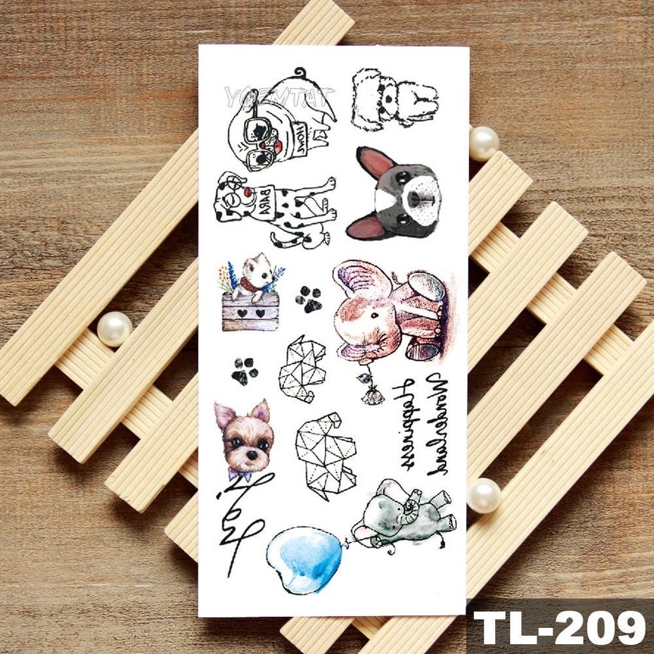 Hình Xăm Dán Tạm Thời Chống Nước Hình Động Vật Dễ Thương