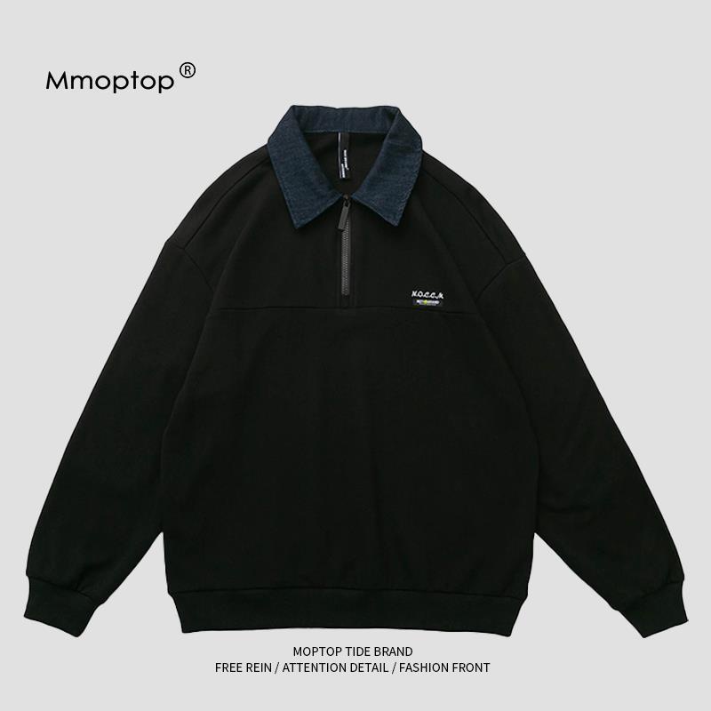 Áo Khoác Jean Tay Dài Có Khóa Kéo Dáng Rộng Thời Trang Thu Đông Cho Nam