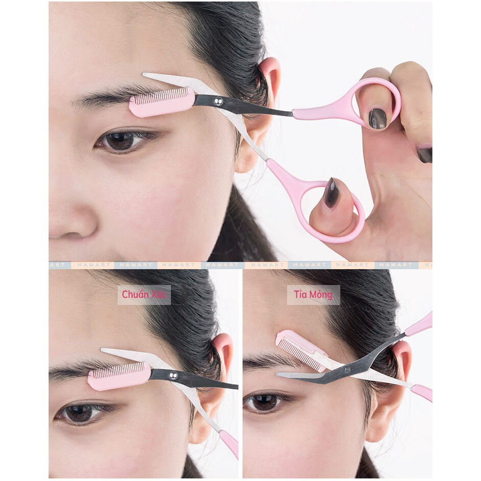 Kéo Tỉa Lông Mày Tỉa Chân Mày Mini Brow Class Kèm Lược Chải Chân Mày Hàn Quốc Chất Lượng Cao