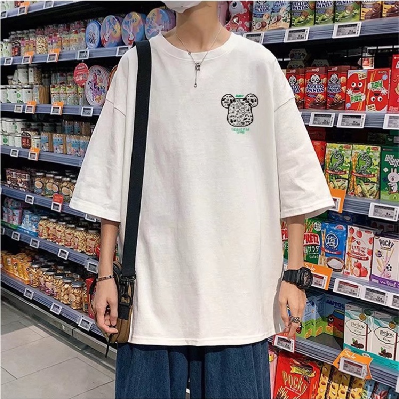 Áo Thun Dáng Rộng In Chữ Phong Cách Hip Hop Đường Phố Hàn Quốc Thời Trang Mùa Hè Cho Nam Và Nữ M-8XL