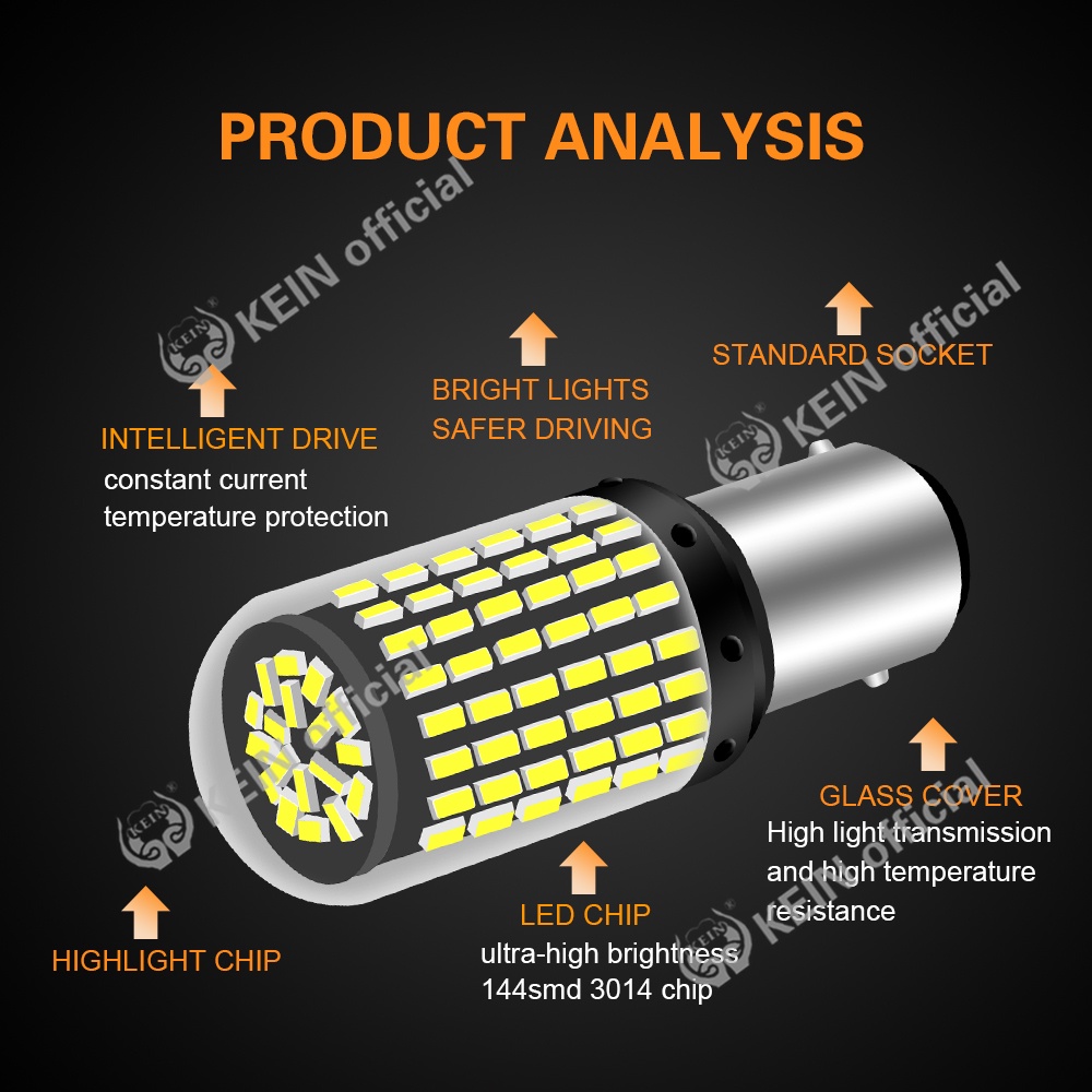 Bóng Đèn LED 144SMD 1156 1157 T20 7440 7443 W21W 1157 BAY15D 1156 BA15S P21W P21 5W BAU15S Gắn Đuôi Xe Mô Tô