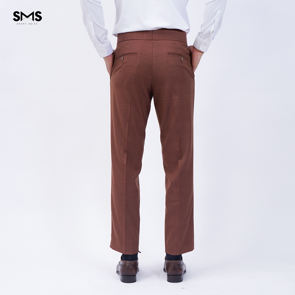 Quần tây nâu sidetab, xếp ly, đứng form Smart Suits