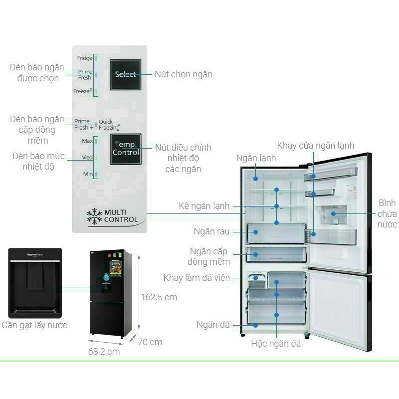 tủ lạnh Panasonic inverter 368 lít NR-BX410WKVN