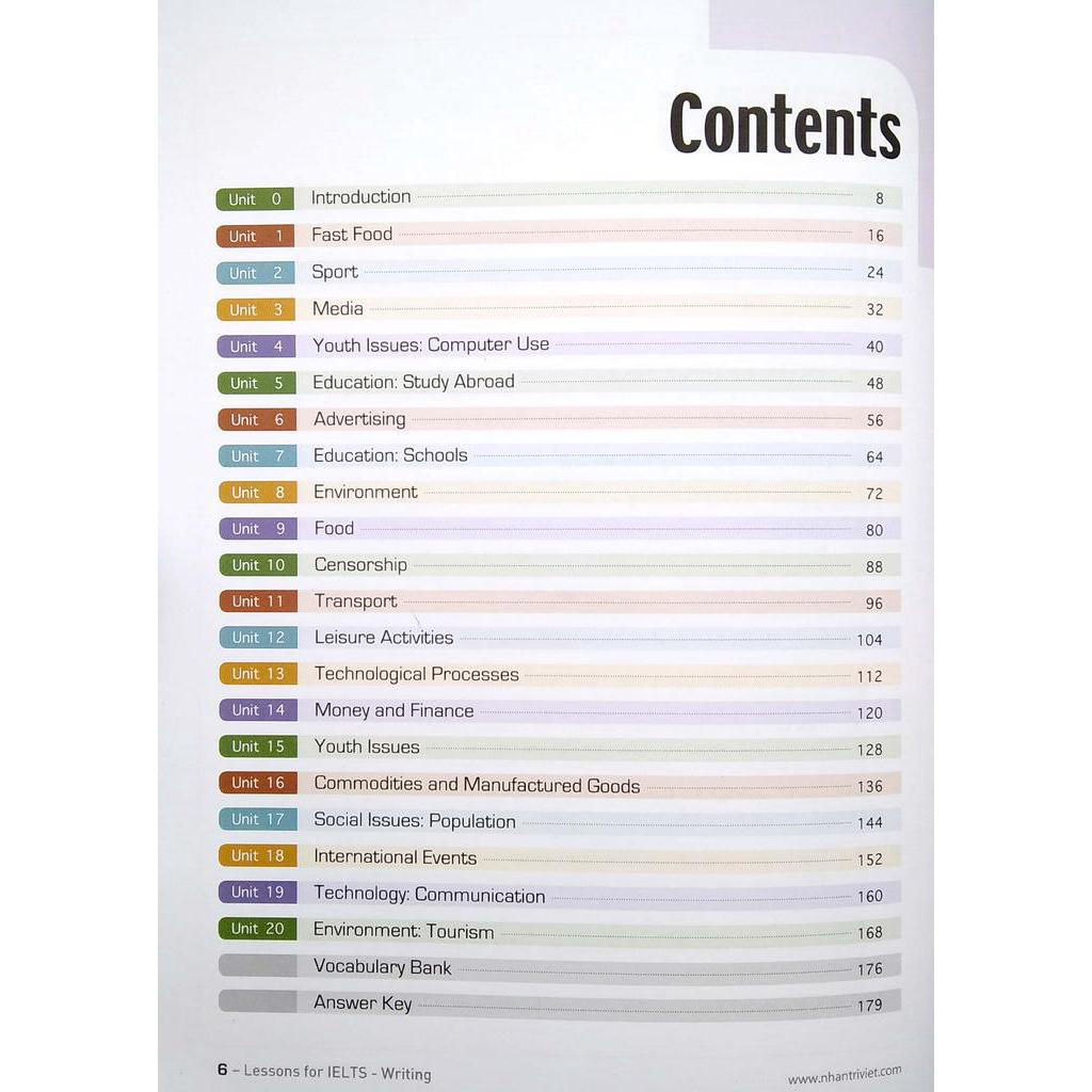 Sách Lessons For Ielts Writing