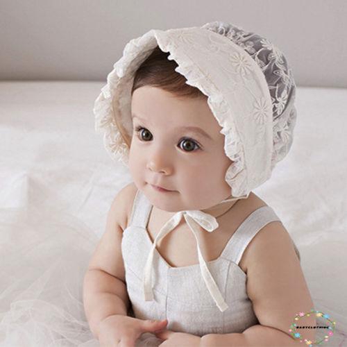 ღWSVღSummer Breathable Hat Newborn Baby Hollow Small Flower Sun Hat Kids Lace Hat