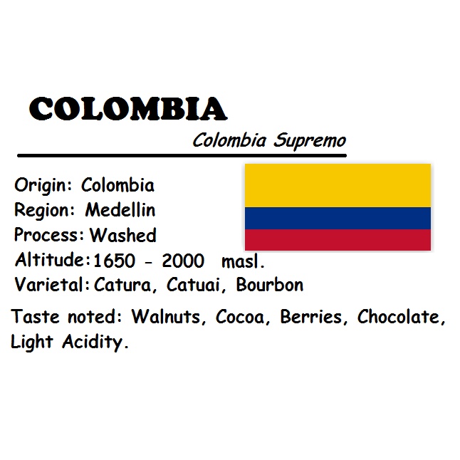 HẠT - 2 TÚI 250 GRAM  - HẠT CÀ PHÊ ARABICA COLOMBIA SUPREMO RANG MỘC 100% - PHA MÁY/PHA DRIP/COLD BREW.