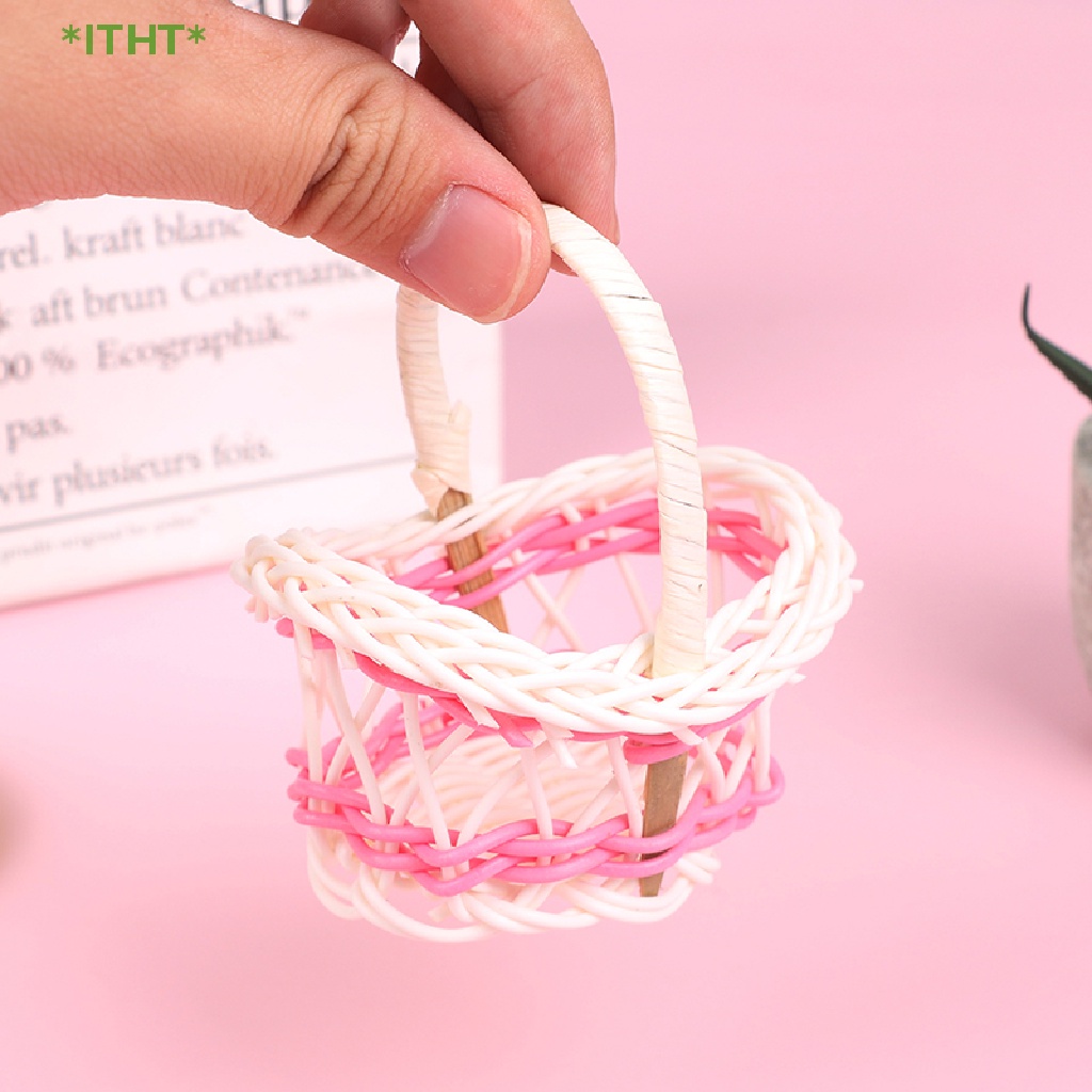 1 Giỏ Đan Mini 1: 12 Dùng Để Trang Trí Nhà Búp Bê Mới