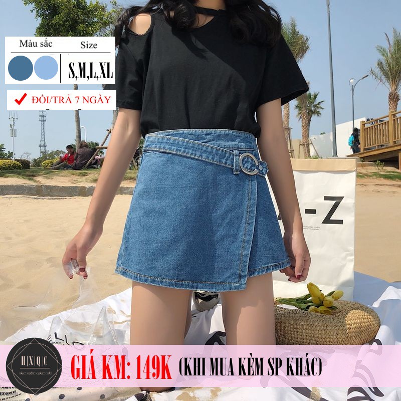 [Size S,M] Quần shorts jean nữ giả váy lưng cao Ulzzang Quảng Châu QVJ28