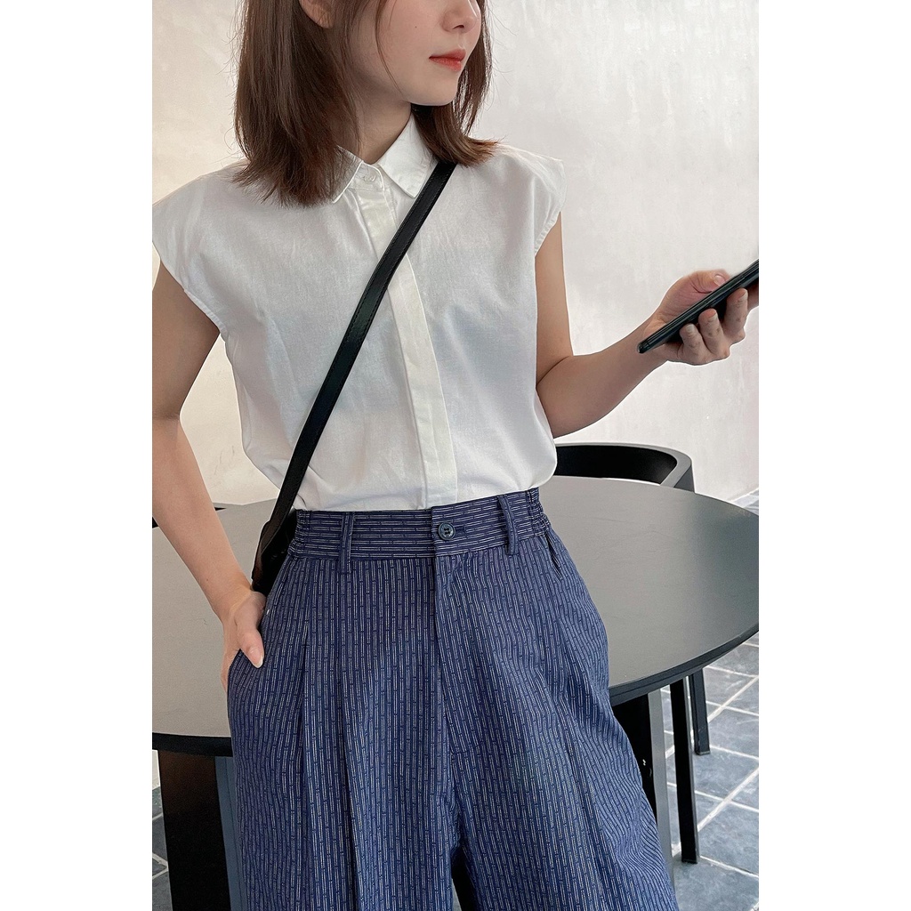 Áo Sơ Mi Nữ Sát Nách Vienne Tran V61H22H029