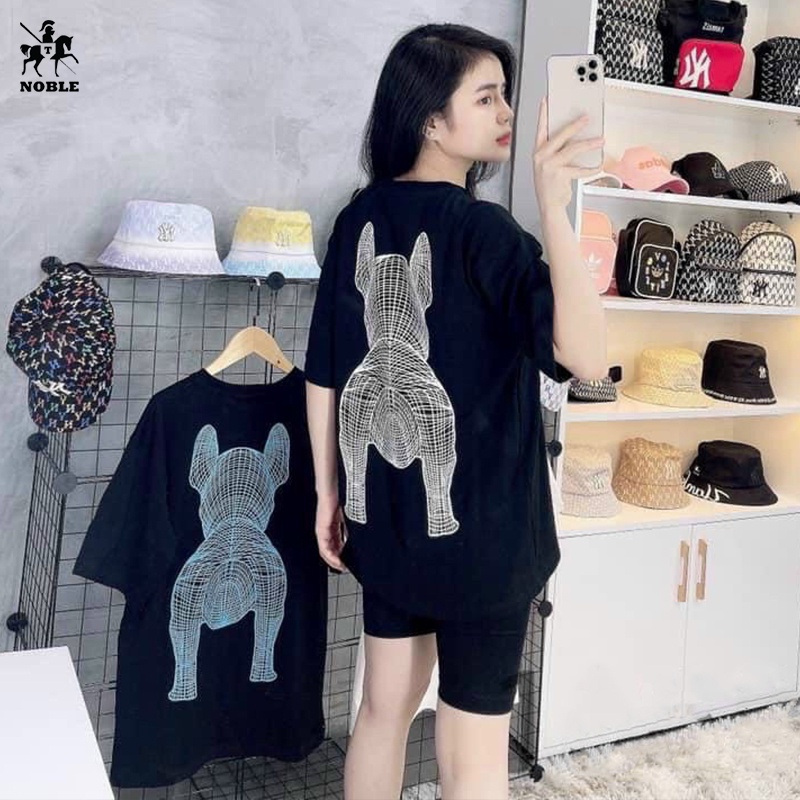 Áo thun nam nữ style Unisex form rộng in hình con chó 3D màu trắng đen mẫu mới chất vải thun mịn Miamo TP076