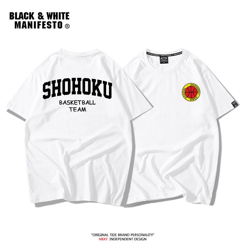 Xiangbei Áo Thun cotton Tay Lỡ In Hình anime slam dunk Nhật Bản Thời Trang Mùa Hè