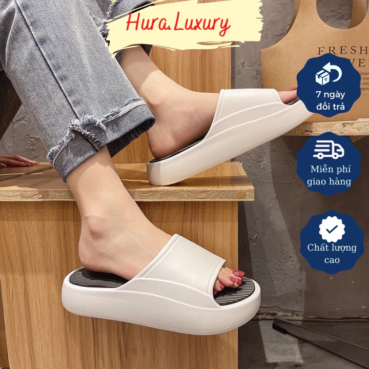 Dép quai ngang đế cao nữ và nam, dép đi trong nhà nữ quai ngang đế cao chất liệu eva chống ngấm nước phong cách Hàn Quốc
