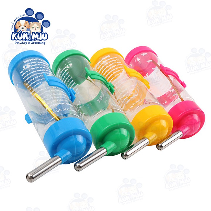 Bình nước treo lồng cho hamster, nhím, thỏ dung tích 125ml Kún Miu