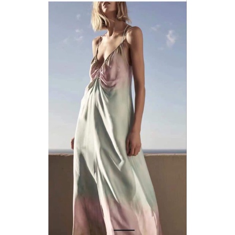Váy lụa 2 dây màu Tie Dye
