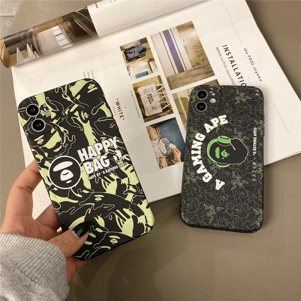 Ốp lưng nhựa dẻo hình logo BAPE cho IPhone12 Mini 11 PRO MAX 7/8plus SE2020 X/XS XR XSMAX