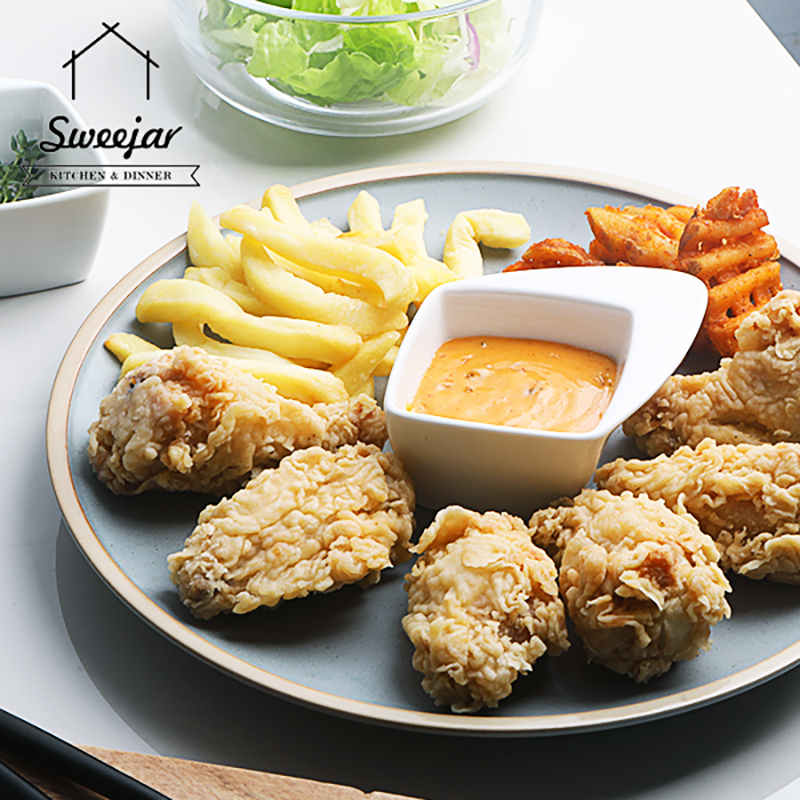 Bát gốm SWEEJAR cỡ nhỏ hình vuông có tay cầm đựng nước sốt tiện dụng