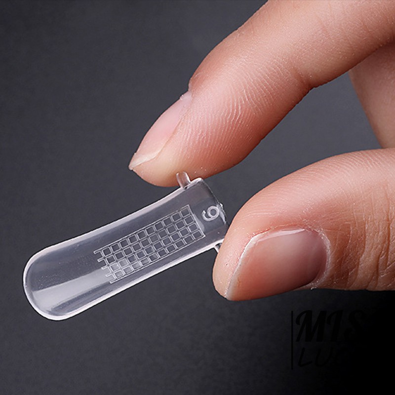Set 100 khuôn móng tay nhân tạo trong suốt có thể tái sử dụng