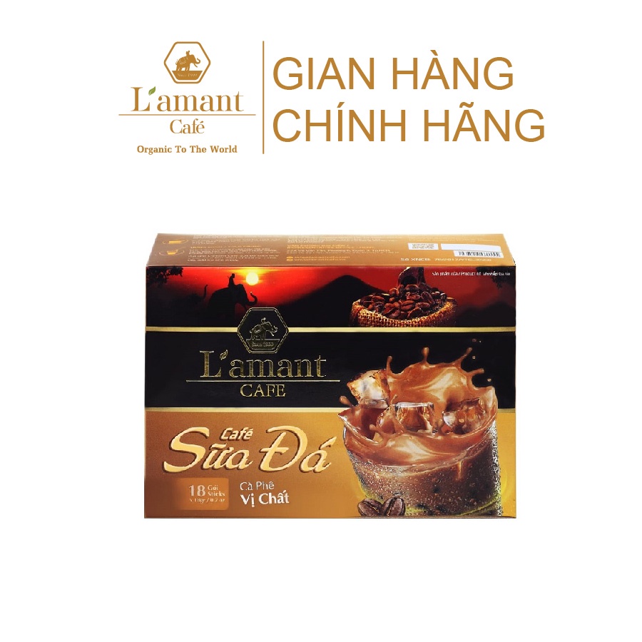 Cà phê hòa tan L'amant Sữa Đá Vị Chất thơm ngon (14 gói x 18gr)