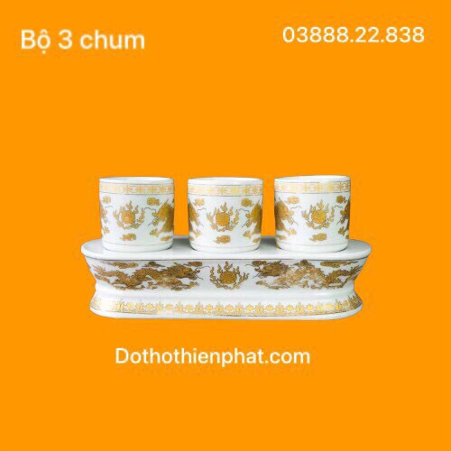 Bộ 3 chum trắng rồng