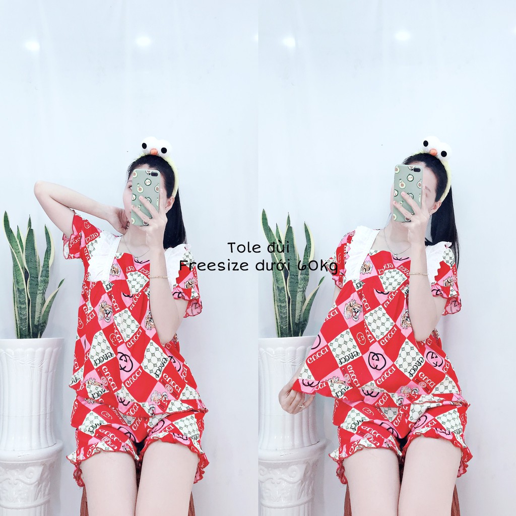 Đồ Ngủ Nữ Lụa Mặc Nhà Pijama Quảng Châu Tole Đùi Đáng Yêu | BigBuy360 - bigbuy360.vn