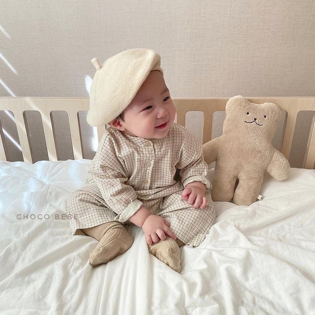 Bộ suit công tử caro cotton Hàn Quốc