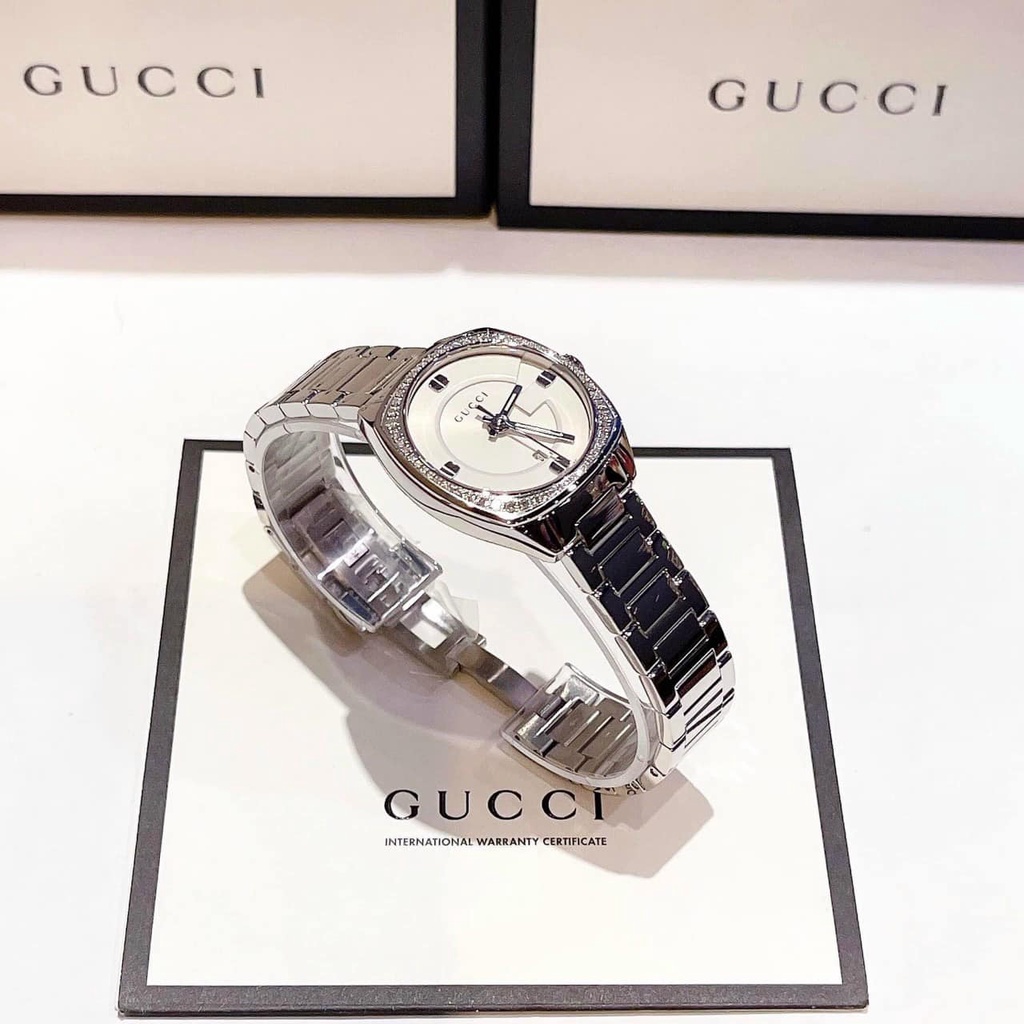 Đồng Hồ Nữ Gucci GG2570 White Women's YA142506