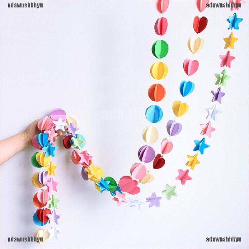 Dây Treo Trang Trí Trần Nhà Hình Trái Tim 3D Bằng Giấy