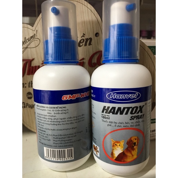 X.ịt b.ọ ch.ét, v.e, ch.ấy, r.ận, gh.ẻ ở ch.ó m.èo-Hantox Spray 100ml