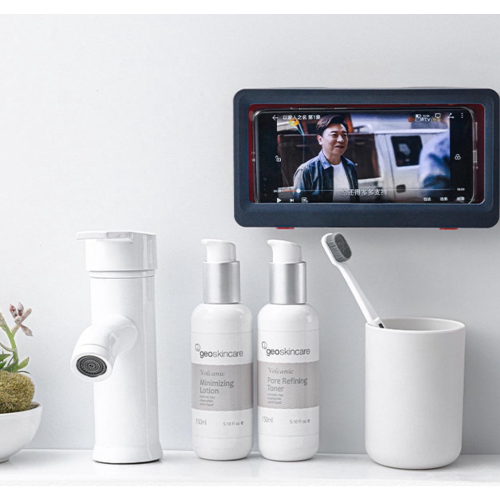 Hộp Đựng Điện Thoại Chống Nước Chống Sương Mù Không Cần Khoan Tường Dùng Trong Phòng Tắm